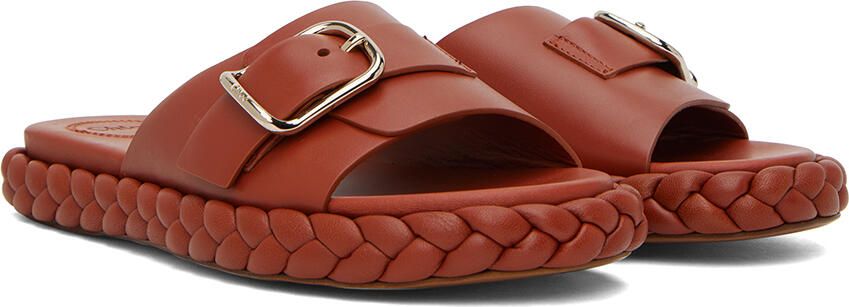Chloé Brown Pip Slides - Picture 2