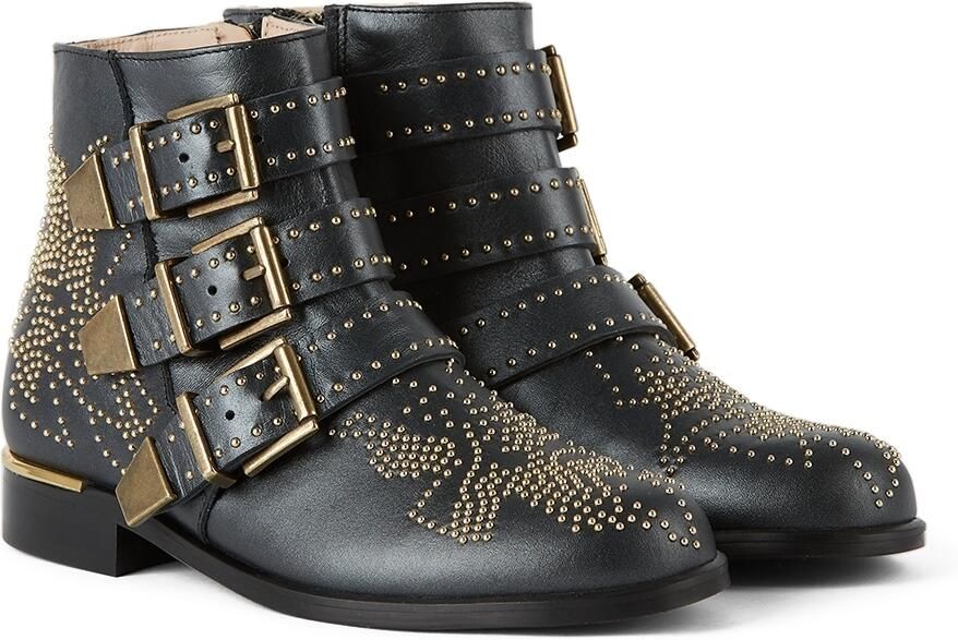 Chloé Kids Black Studded Ankle Boots - Picture 2