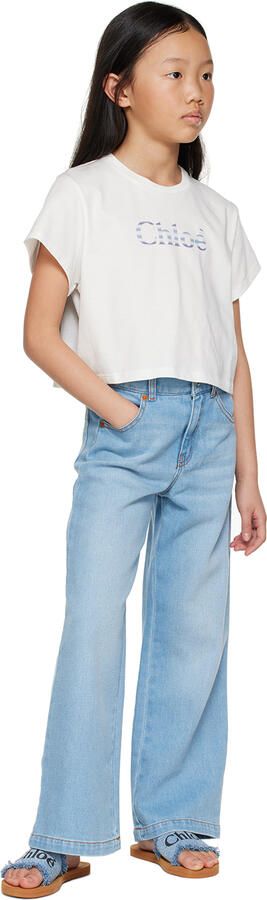 Chloé Kids Blue Fringed Sandals - Picture 4