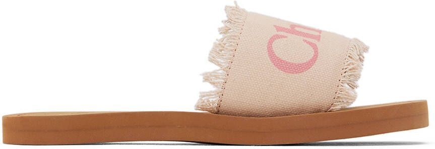 Chloé Kids Pink Fringed Sandals