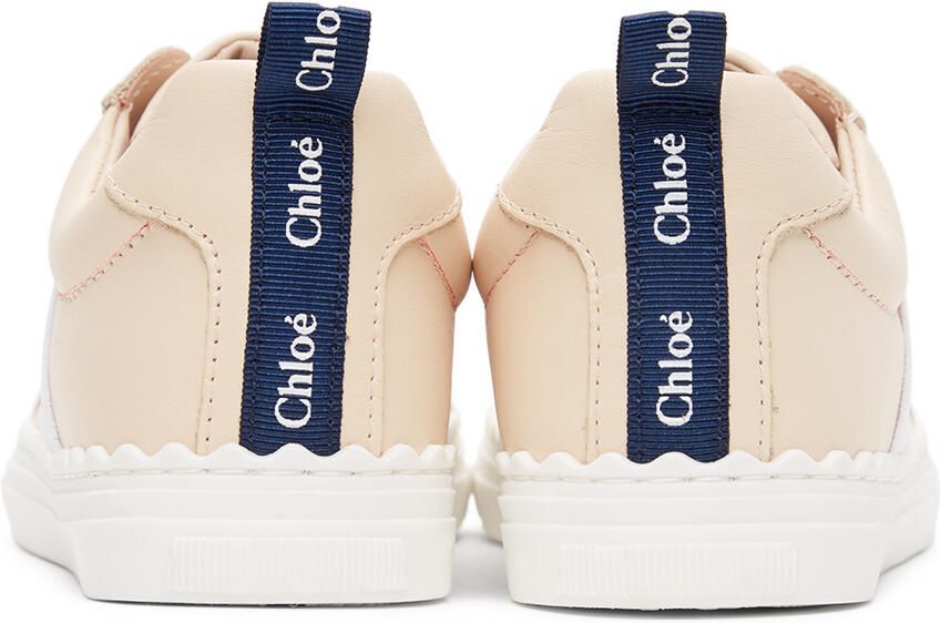 Chloé Kids Pink Leather Lauren Sneakers