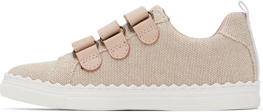 Chloé Kids Taupe Velcro Sneakers - Picture 3
