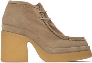Chloé Taupe Jamie Lace-Up Boots