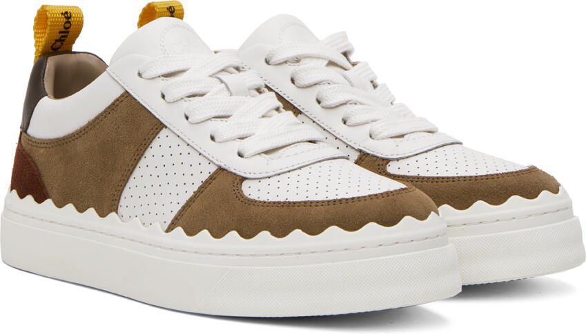 Chloé White & Brown Lauren Sneakers - Picture 2