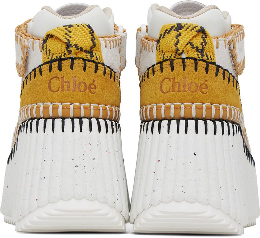 Chloé White & Yellow Nama Sneakers