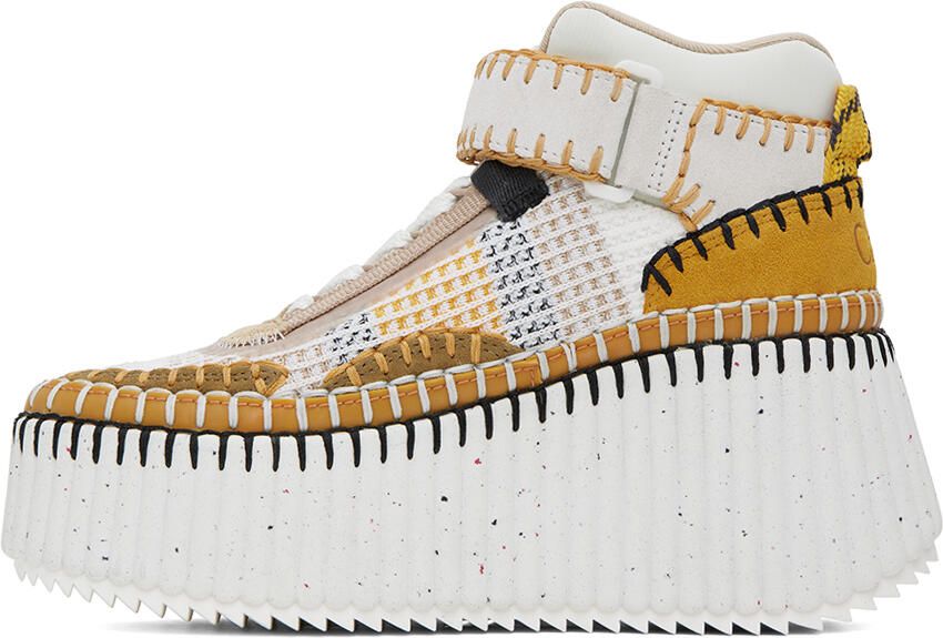 Chloé White & Yellow Nama Sneakers - Picture 3