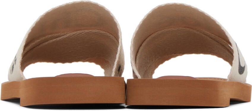 Chloé White Woody Flat Mules