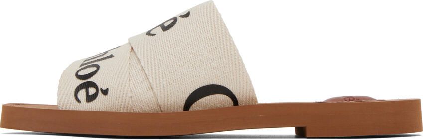 Chloé White Woody Flat Mules - Picture 4