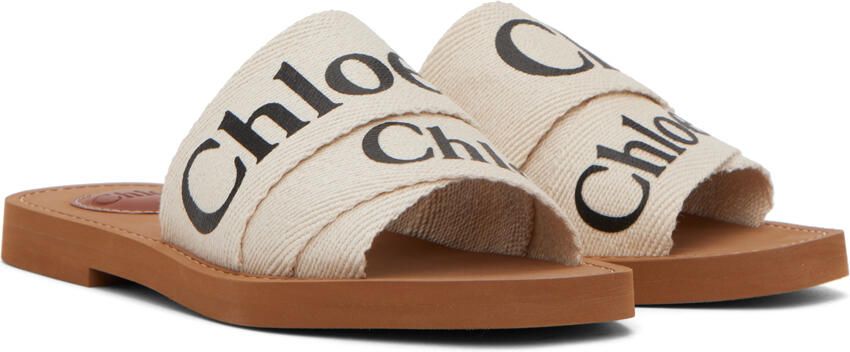 Chloé White Woody Flat Mules - Picture 2