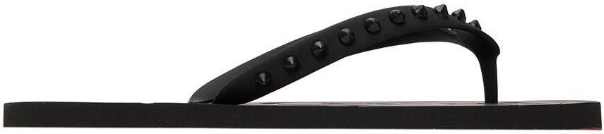 Christian Louboutin Black Loubi Flat Sandals - Picture 2