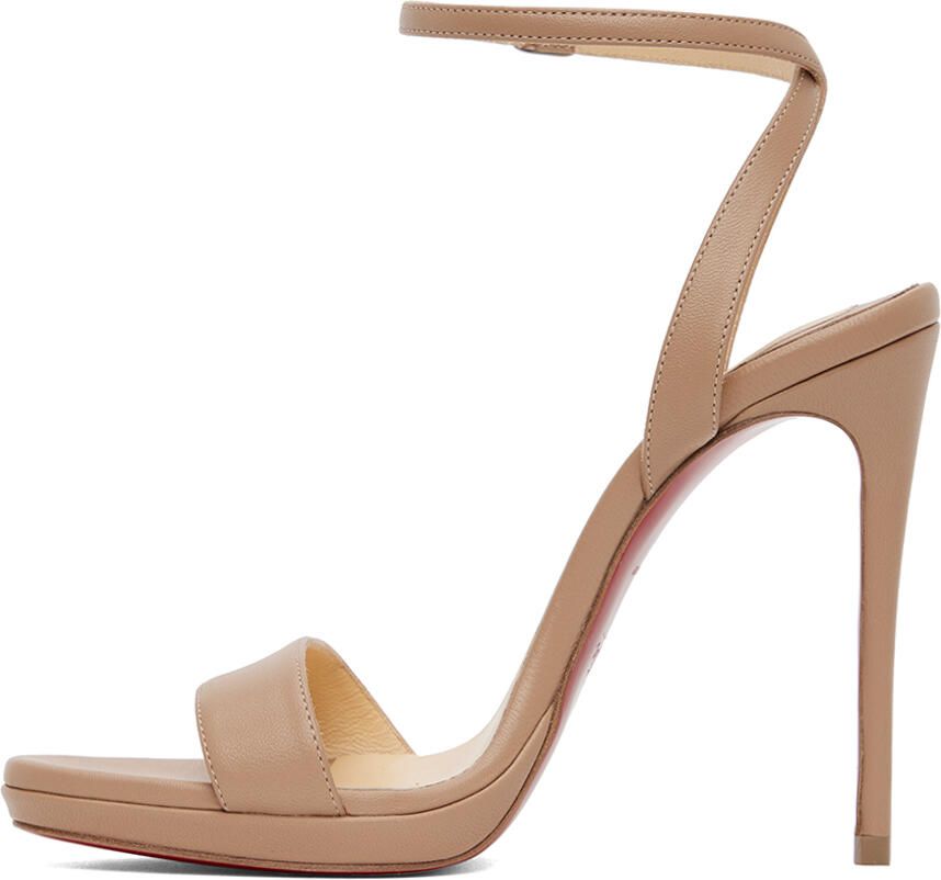 Christian Louboutin Beige Loubi Queen 120 Heeled Sandals - Picture 6