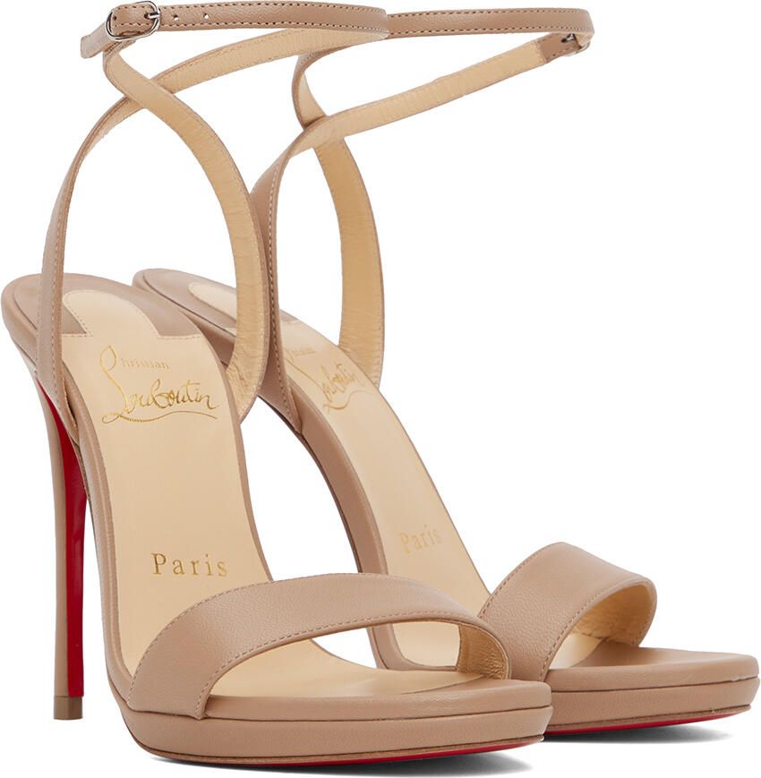 Christian Louboutin Beige Loubi Queen 120 Heeled Sandals - Picture 3