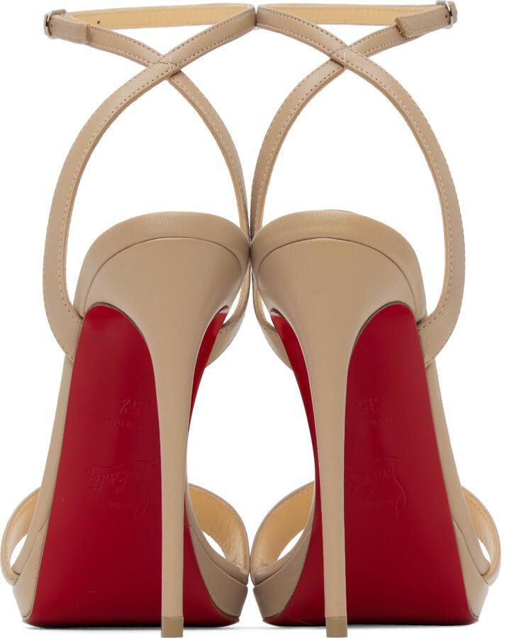 Christian Louboutin Beige Loubi Queen 120 Heeled Sandals - Picture 9