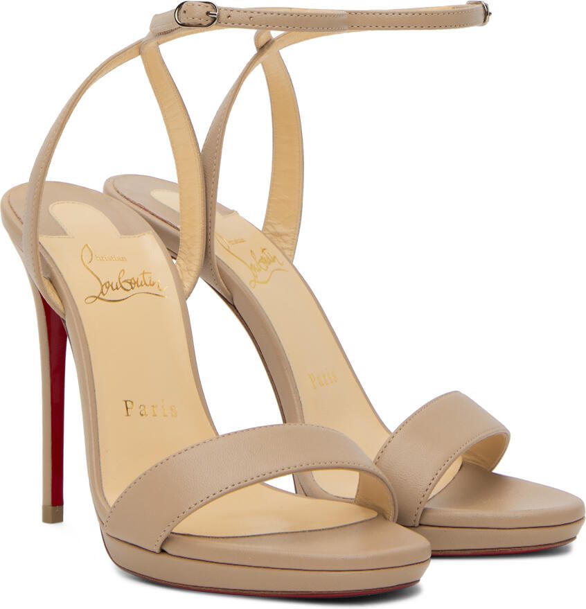 Christian Louboutin Beige Loubi Queen 120 Heeled Sandals - Picture 2