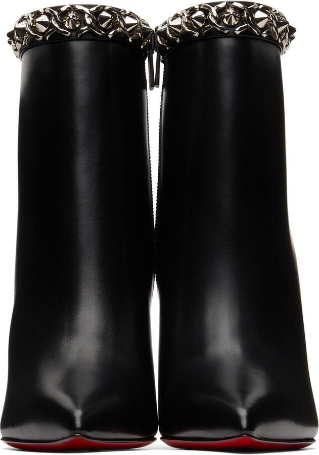 Christian Louboutin Black Booty Chain 100mm Boots - Picture 2