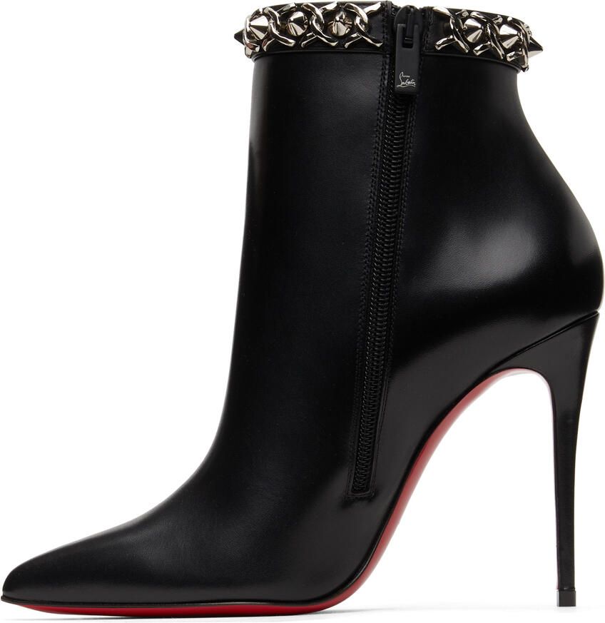 Christian Louboutin Black Booty Chain 100mm Boots