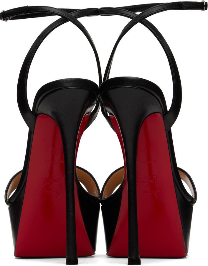 Christian Louboutin Black Loubi Queen Alta Heeled Sandals - Picture 3