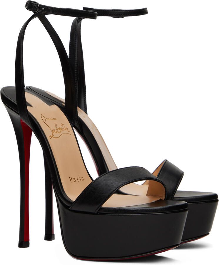 Christian Louboutin Black Loubi Queen Alta Heeled Sandals - Picture 2