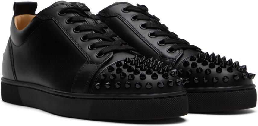 Christian Louboutin Black Louis Junior Spikes Low-Top Sneakers - Picture 2