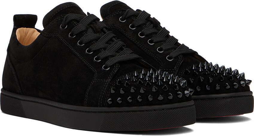Christian Louboutin Black Louis Junior Spikes Low-Top Sneakers - Picture 2