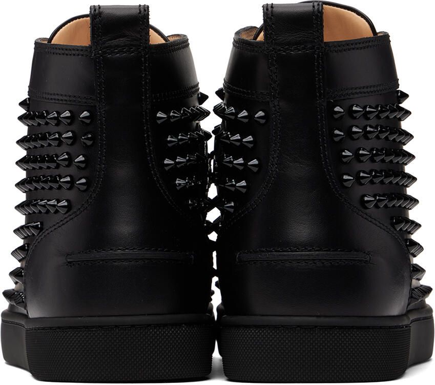 Christian Louboutin Black Louis Spikes High-Top Sneakers