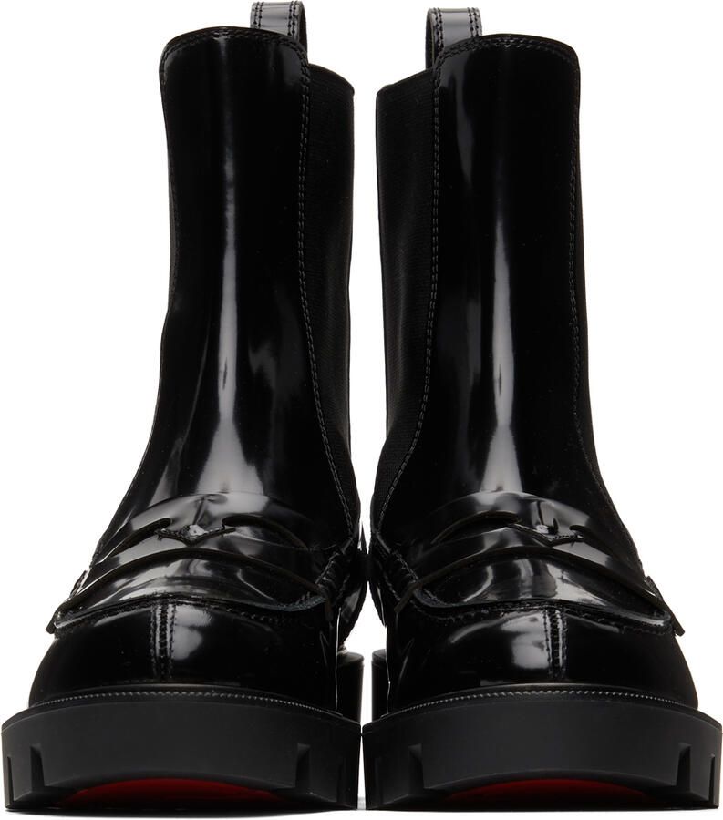 Christian Louboutin Black Montezu Lug Ankle Boots