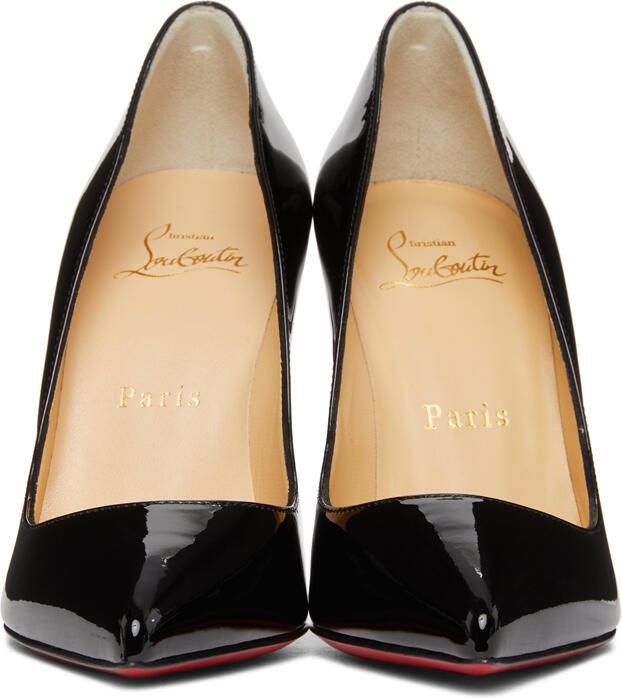 Christian Louboutin Black Patent Pigalle Follies 100 Heels - Picture 3
