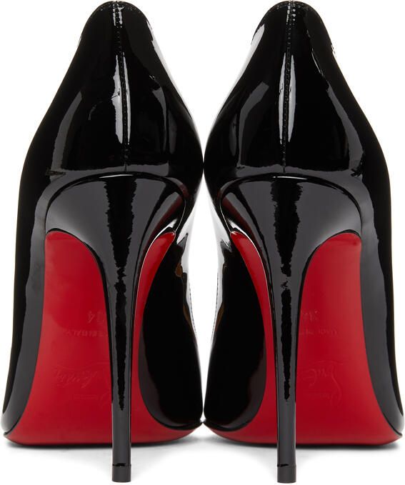 Christian Louboutin Black Patent Pigalle Follies 100 Heels - Picture 4