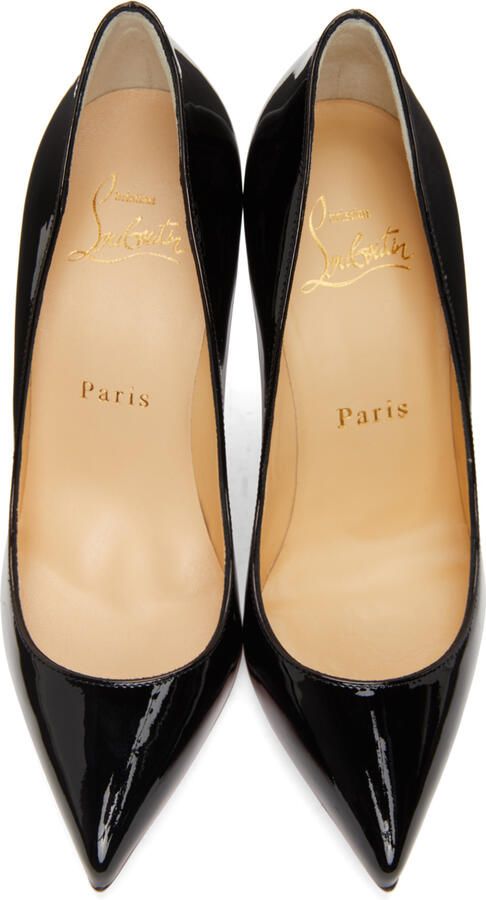 Christian Louboutin Black Patent Pigalle Follies 100 Heels - Picture 2