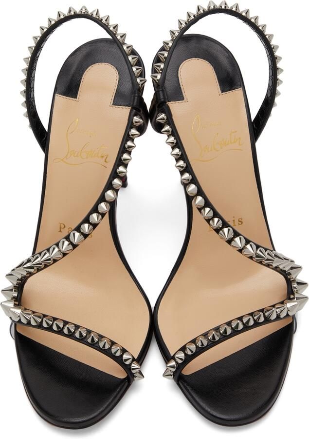 Christian Louboutin Black Rosalie Spikes 100 Heeled Sandals - Picture 4