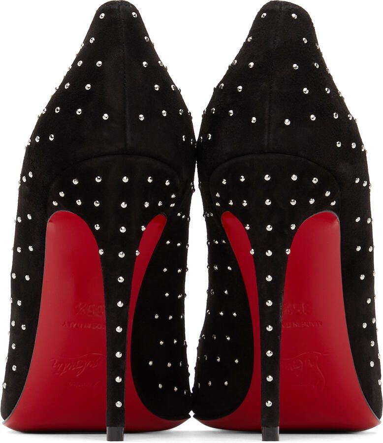 Christian Louboutin Black Suede Hot Chick 100mm Heels - Picture 2