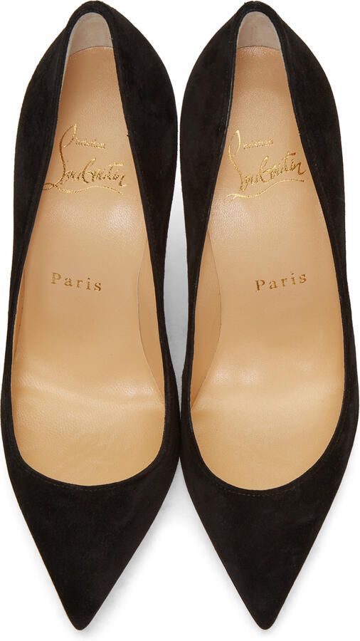 Christian Louboutin Black Suede Pigalle Heels - Picture 2