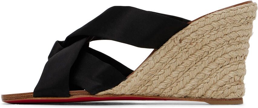 Christian Louboutin Black Wedge Heeled Sandals - Picture 3