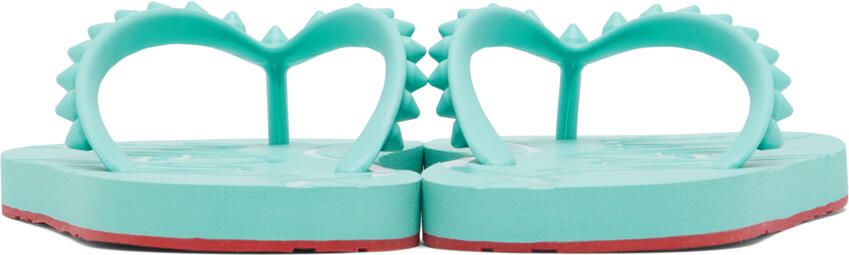 Christian Louboutin Blue Loubi Flip Sandals - Picture 3