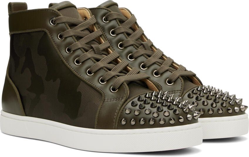 Christian Louboutin Brown Lou Spikes 2 Sneakers - Picture 2