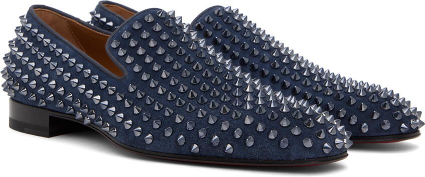 Christian Louboutin Navy Dandelion Spikes Loafers - Picture 2
