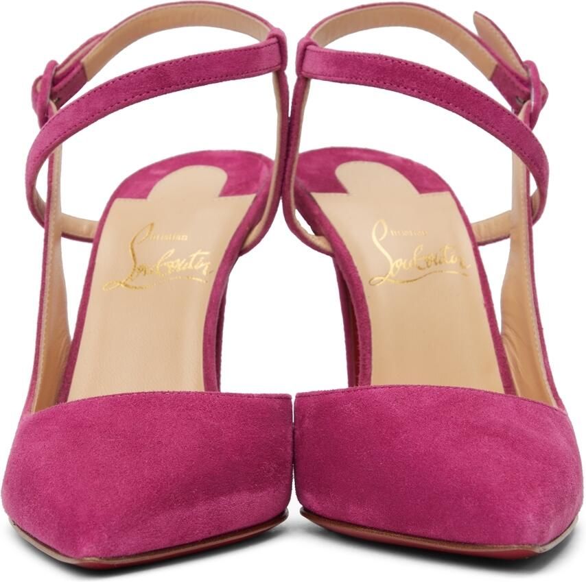 Christian Louboutin Pink Suede JenLove 100 Heels - Picture 2