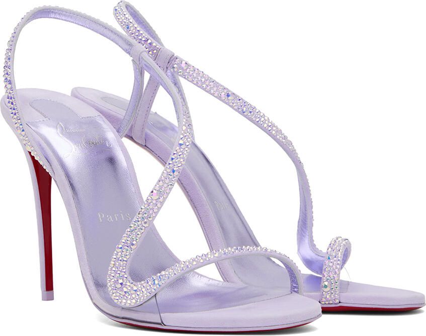 Christian Louboutin Purple Rosalie Strass 100 Heeled Sandals - Picture 3