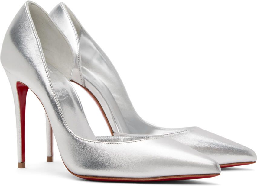 Christian Louboutin Silver Iriza 100 Heels - Picture 2