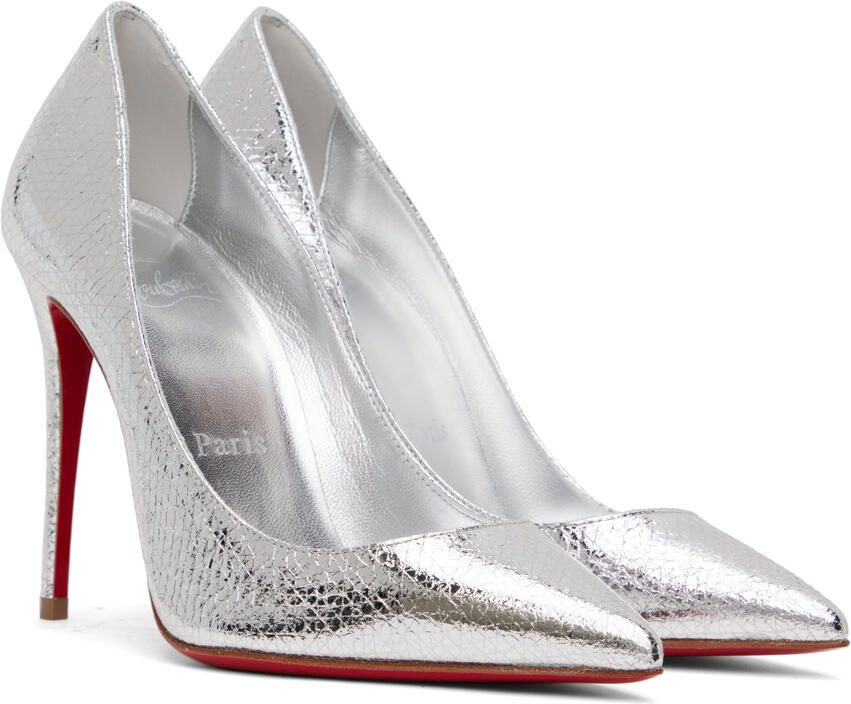 Christian Louboutin Silver Kate 100 Heels - Picture 2