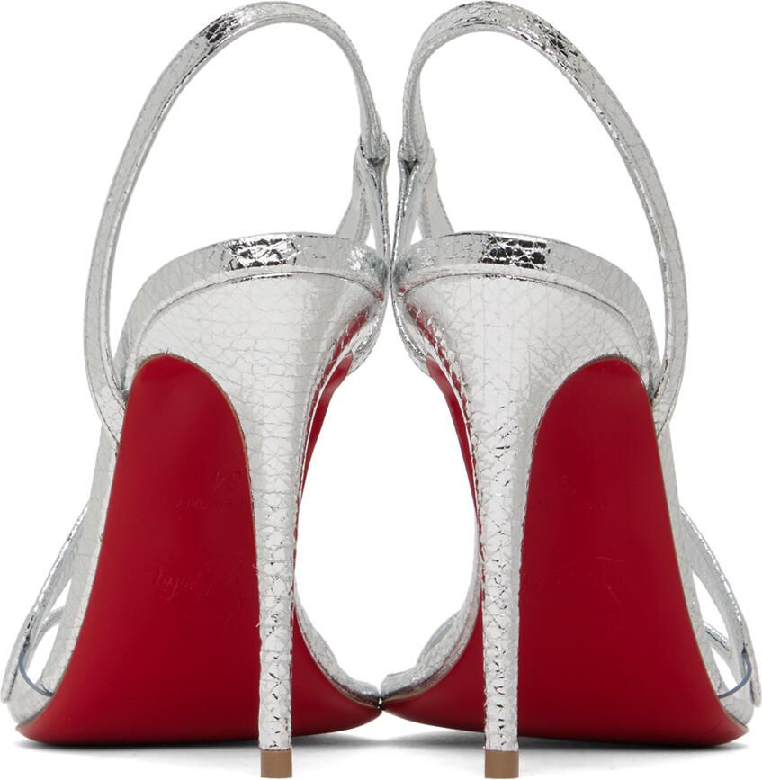 Christian Louboutin Silver Rosalie Heeled Sandals - Picture 5