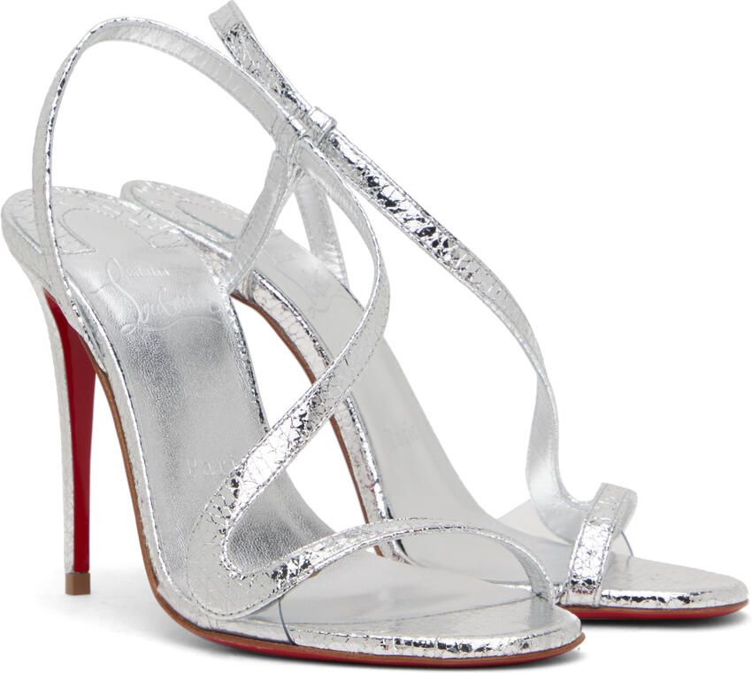 Christian Louboutin Silver Rosalie Heeled Sandals