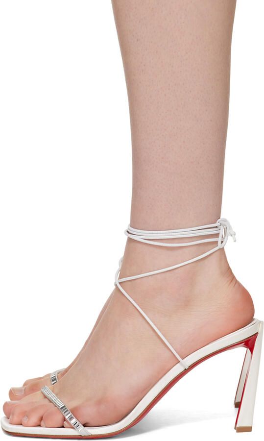 Christian Louboutin White Condora Lacestrass Heeled Sandals - Picture 2