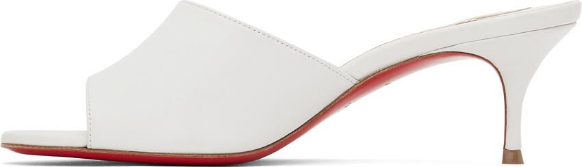 Christian Louboutin White East 55 Mules - Picture 4