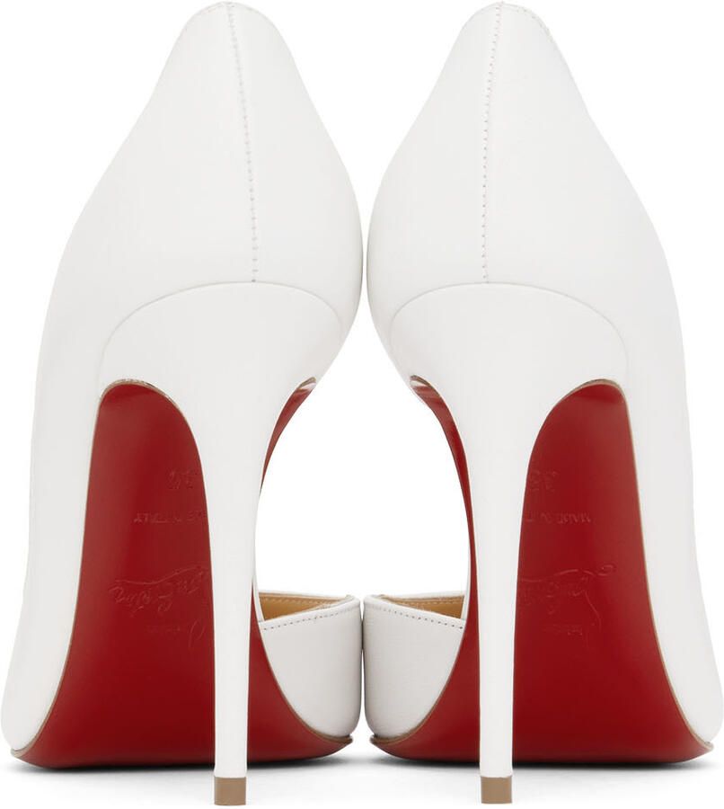 Christian Louboutin White Iriza Cut-Out 100 Heels