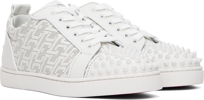 Christian Louboutin White Louis Junior Spikes Sneakers - Picture 2