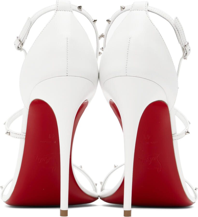 Christian Louboutin White Riojana Spikes 100 Heeled Sandals