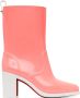 Christian Louboutin Pink PVC Loubirain 70 Boots - Thumbnail 1