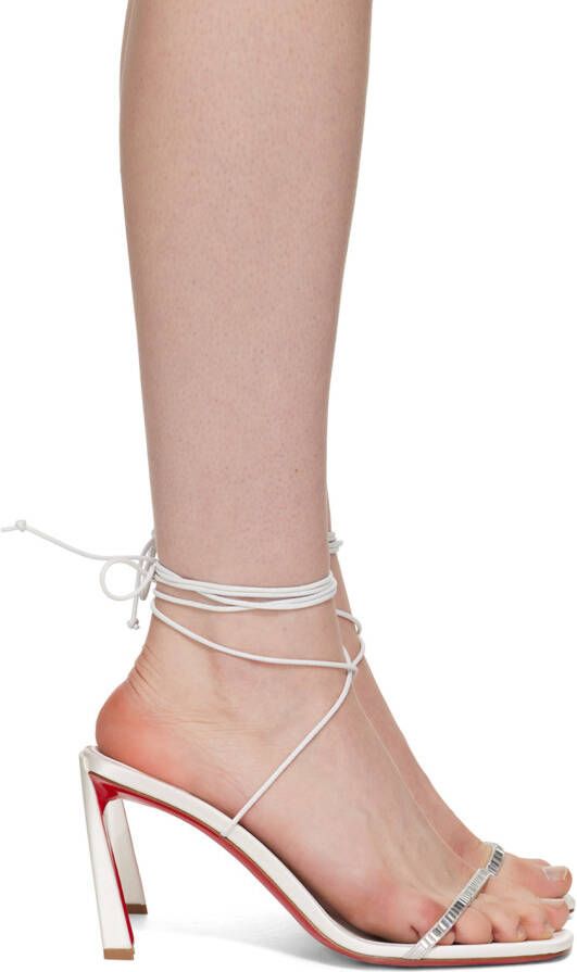 Christian Louboutin White Condora Lacestrass Heeled Sandals
