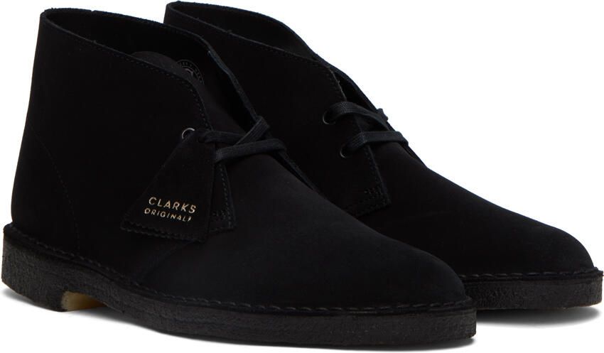 Clarks Originals Black Lace-Up Desert Boots - Picture 2